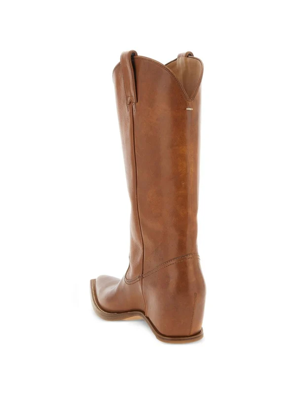 Maison Margiela Brown Middle Boots - Image 2