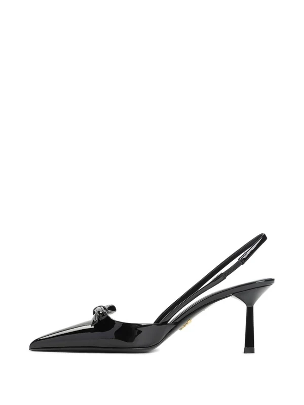 Prada Black Slingback Heels - Image 2