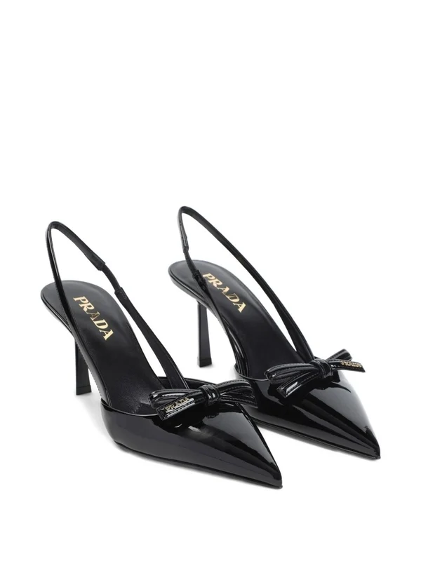 Prada Black Slingback Heels - Image 3