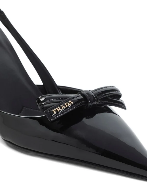 Prada Black Slingback Heels - Image 4