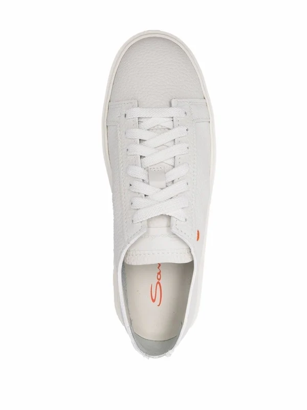 Santoni White Low Top Sneakers - Image 4
