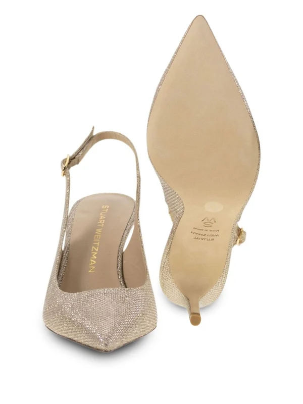 Stuart Weitzman Gold Slingback Heels - Image 3