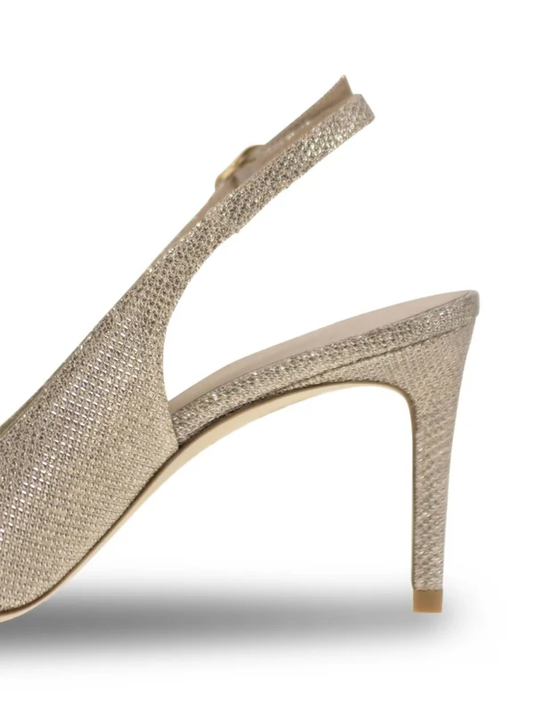 Stuart Weitzman Gold Slingback Heels - Image 4
