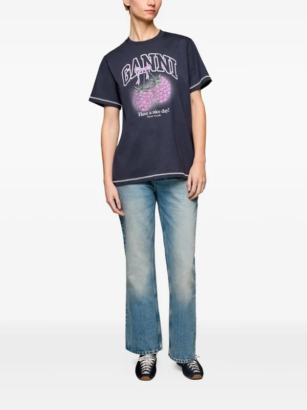 Ganni Navy Half Sleeve - Image 2