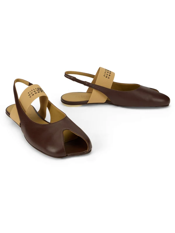 Mm6 Maison Margiela Burgundy Flat Shoes - Image 3