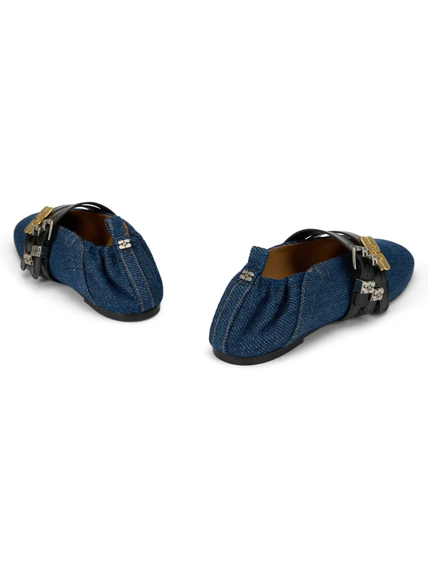 Ganni Blue Flat Shoes - Image 4