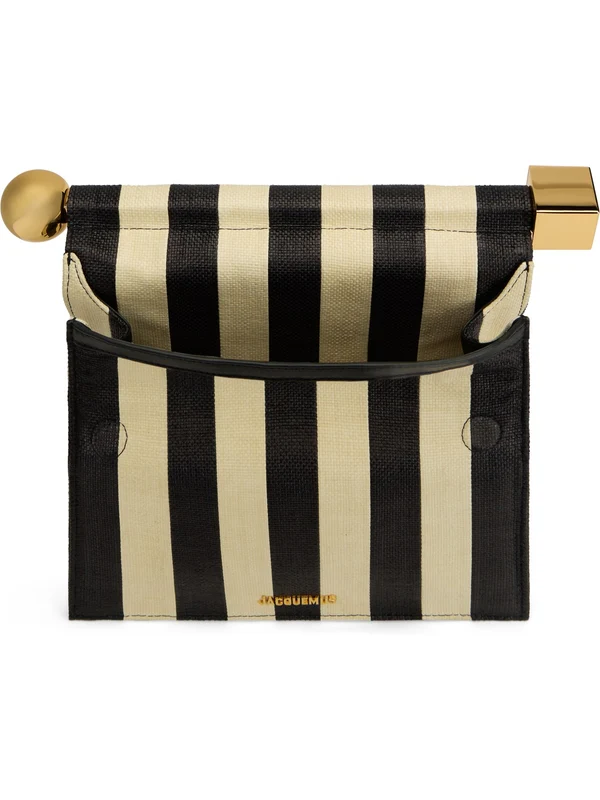 Jacquemus Ivory Black Clutch Bags - Image 4