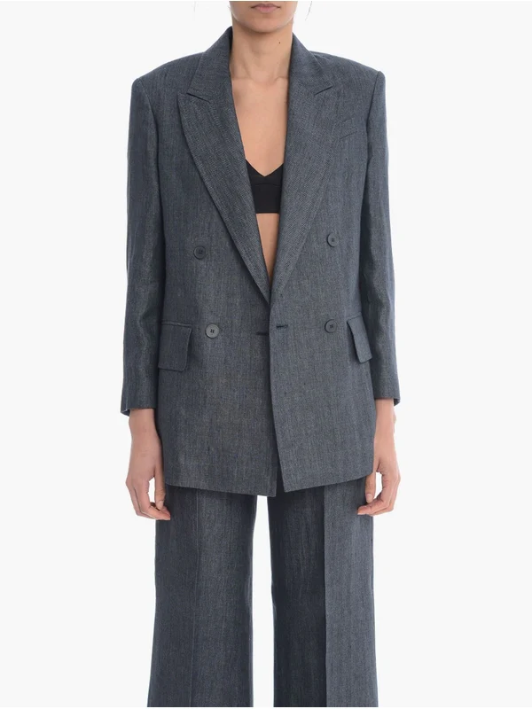 Max Mara Gray Tailored Jacket - Image 3