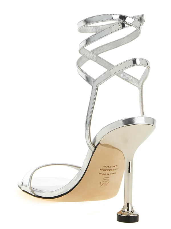Stuart Weitzman Silver Sandal Heels - Image 3