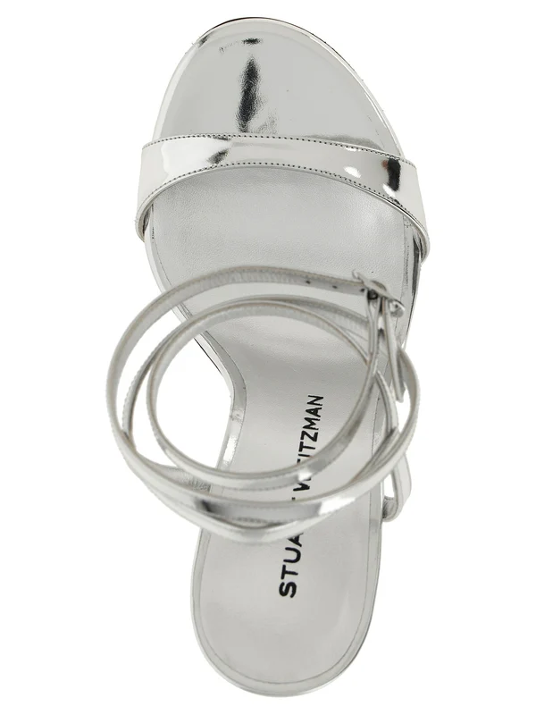 Stuart Weitzman Silver Sandal Heels - Image 4