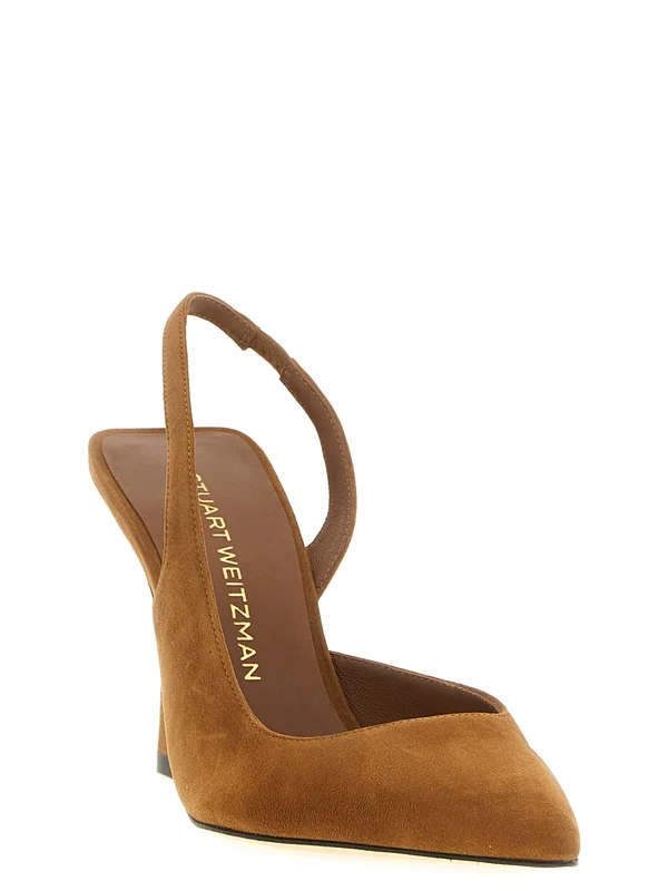 Stuart Weitzman Brown Slingback Heels - Image 2