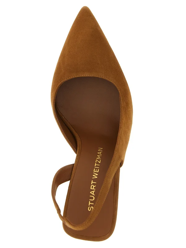Stuart Weitzman Brown Slingback Heels - Image 4