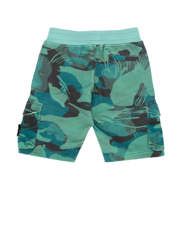 Stone Island Kids Green Shorts - Image 2