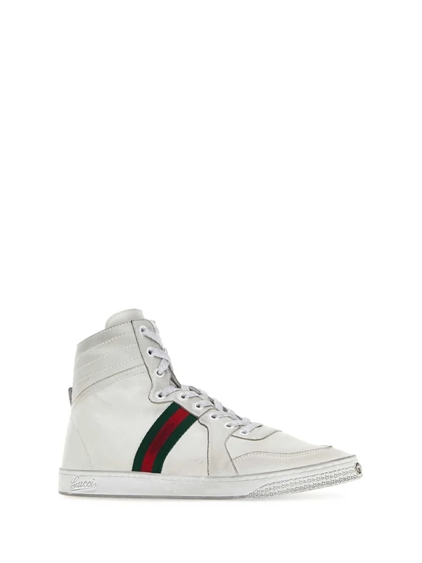 Gucci White High Top Sneakers - Image 2