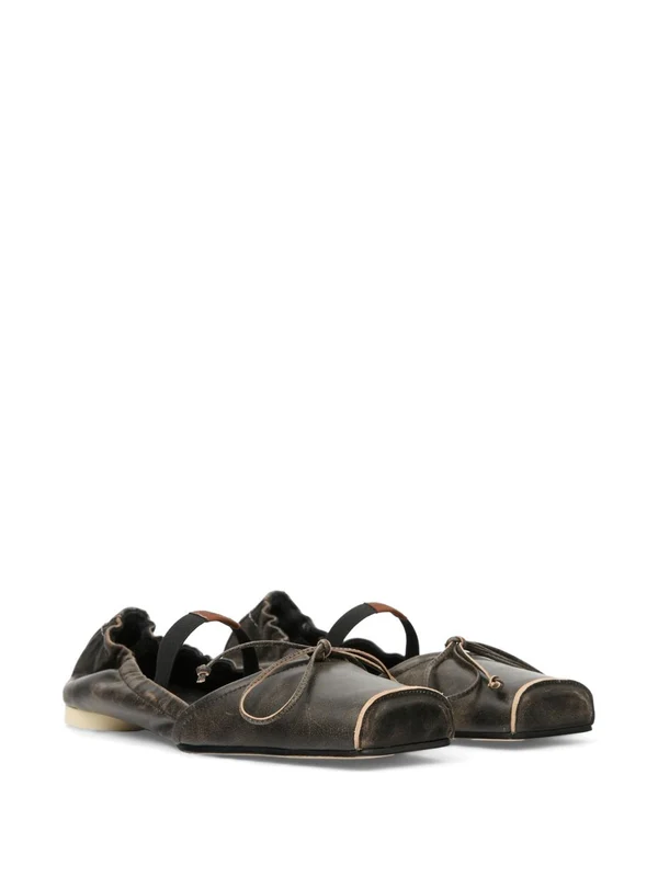Mm6 Maison Margiela Brown Flat Shoes - Image 4