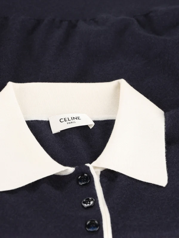 Celine Navy Polo Shirts - Image 3