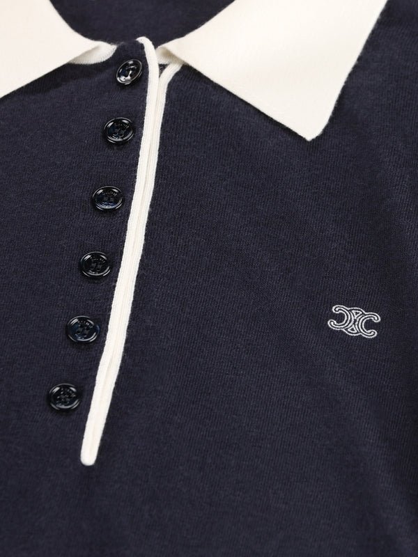 Celine Navy Polo Shirts - Image 4