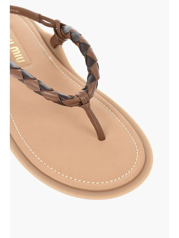 Miu Miu Brown Flip Flops - Image 5