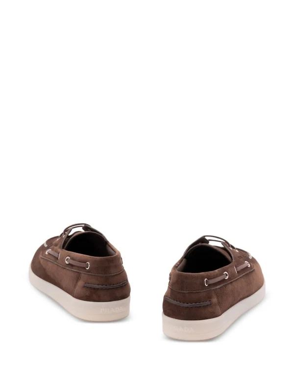Prada Brown Boat Shoes - Image 4