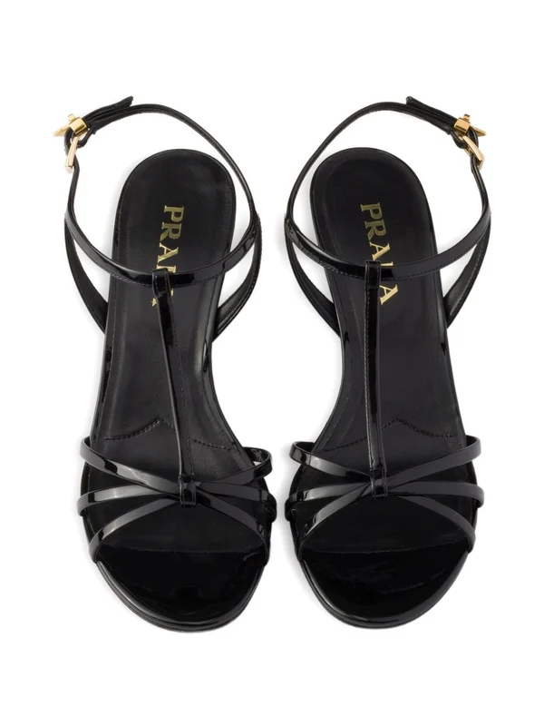 Prada Black Wedge Sandals - Image 3