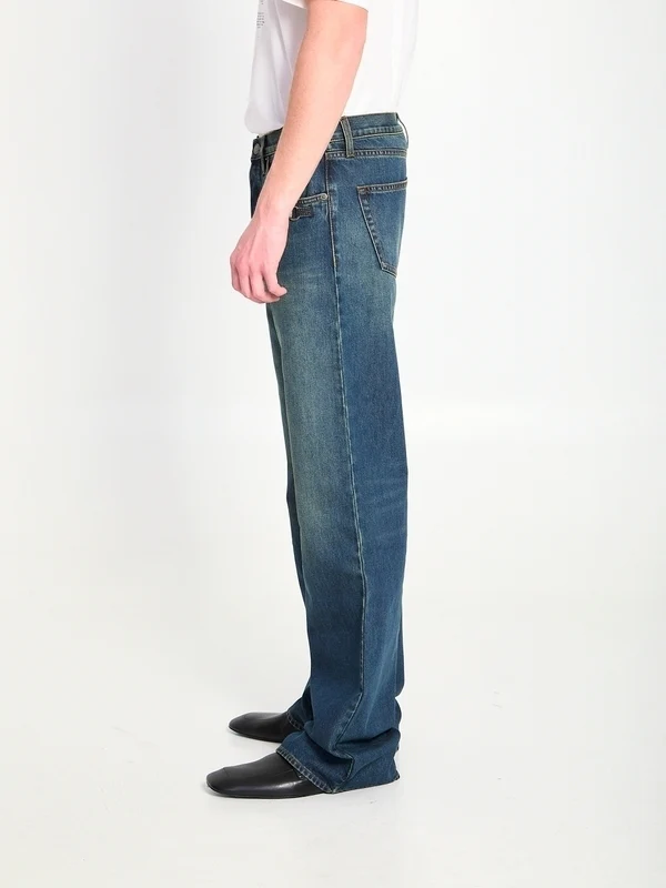 Horsebit Detail Denim Pants - Image 4