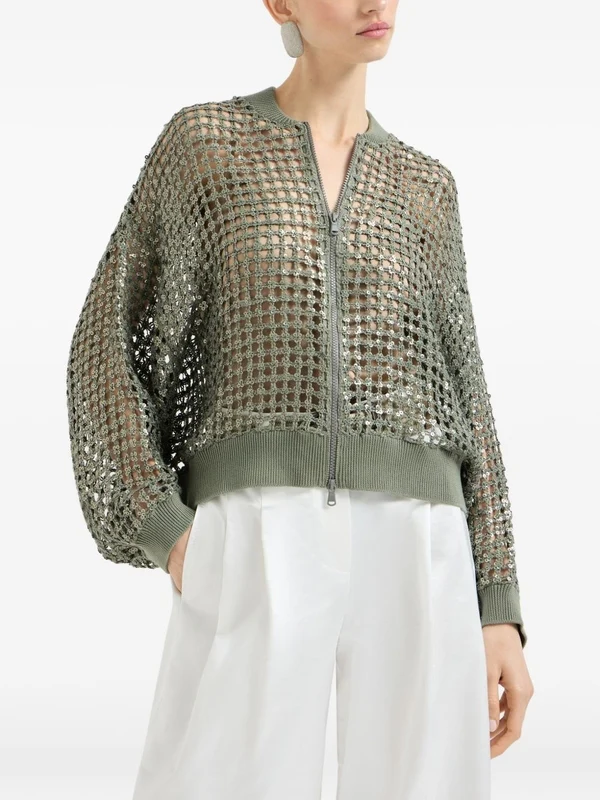 Brunello Cucinelli Green Bomber - Image 3