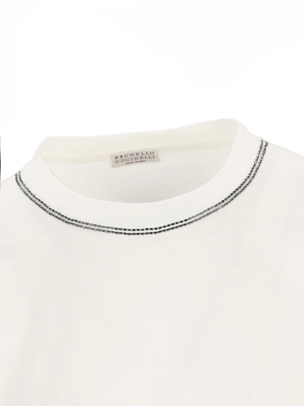 Brunello Cucinelli White Half Sleeve - Image 3