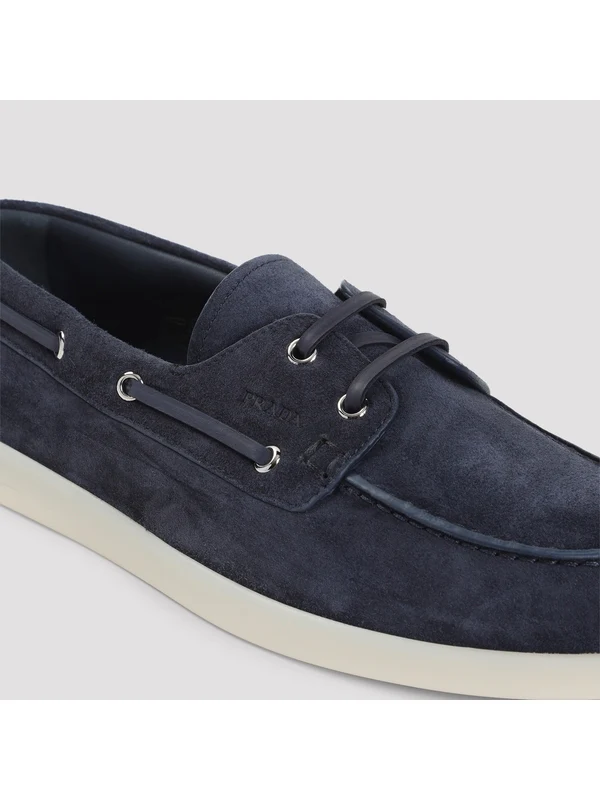 Prada Navy Boat Shoes - Image 4