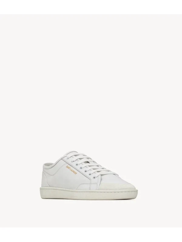 Saint Laurent White Low Top Sneakers - Image 2