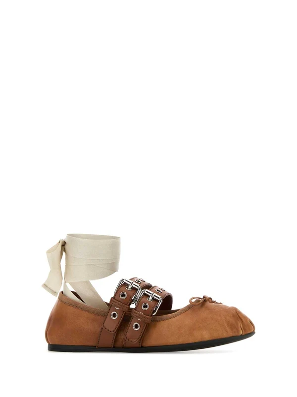 Miu Miu Brown Flat Shoes - Image 2