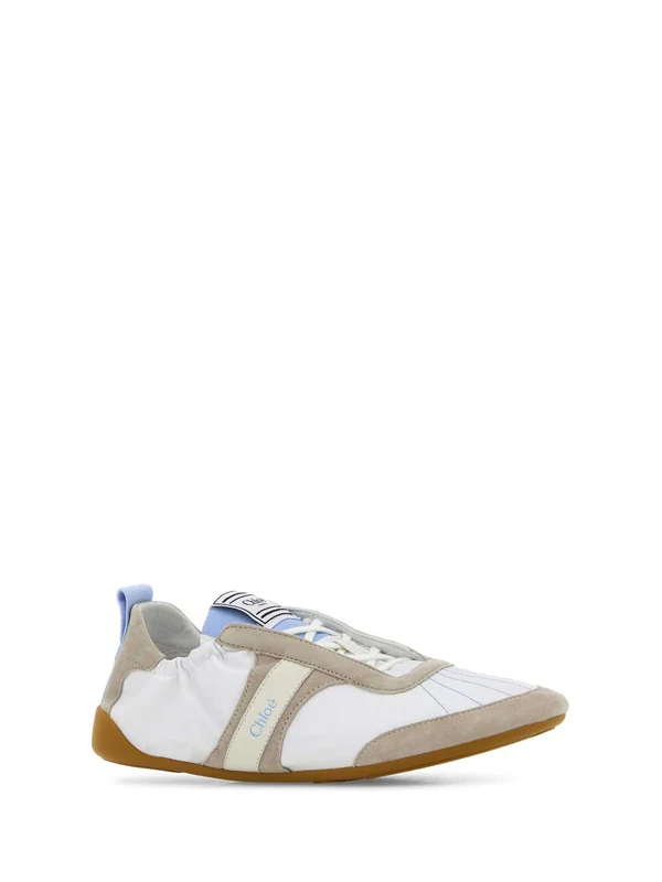 Chloe White Blue Low Top Sneakers - Image 2