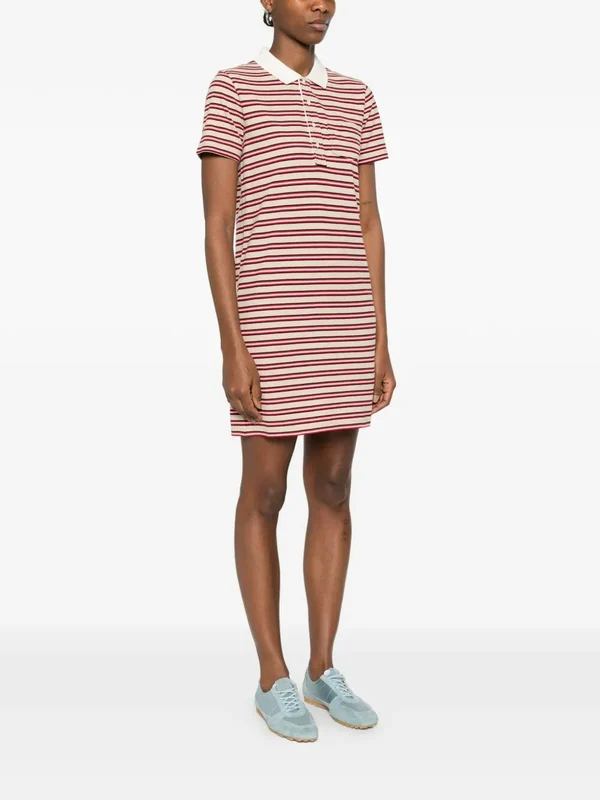 A.P.C. Beige Striped Mini Dress - Image 2