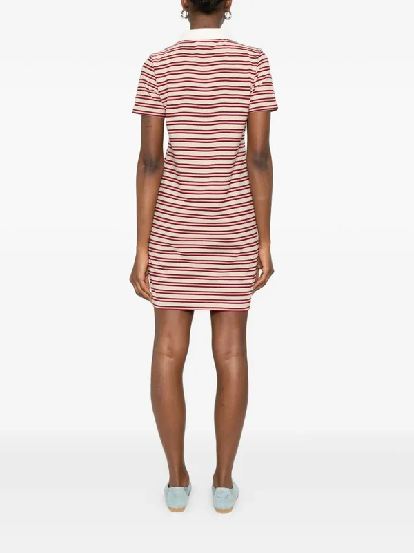 A.P.C. Beige Striped Mini Dress - Image 4