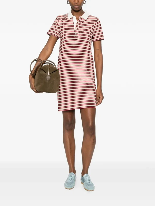 A.P.C. Beige Striped Mini Dress - Image 5