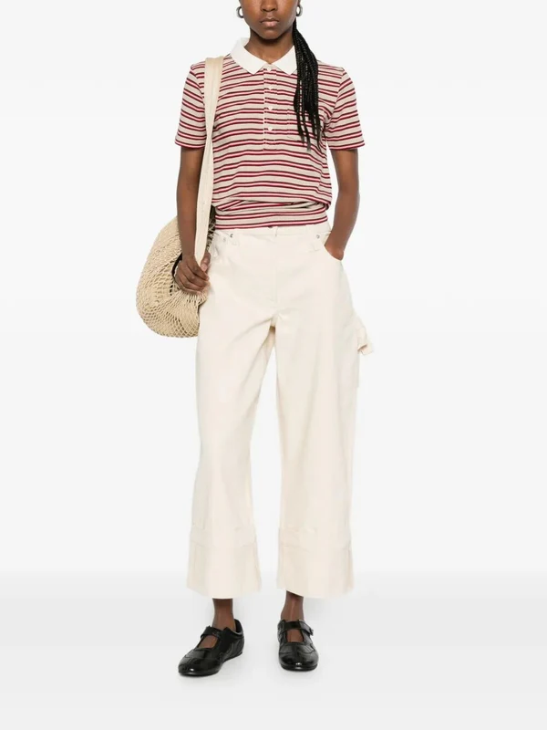 A.P.C. Beige Striped Polo Shirts - Image 2