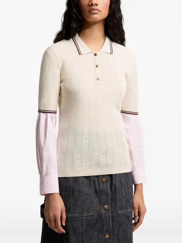 Moncler Ivory Polo Shirts - Image 2