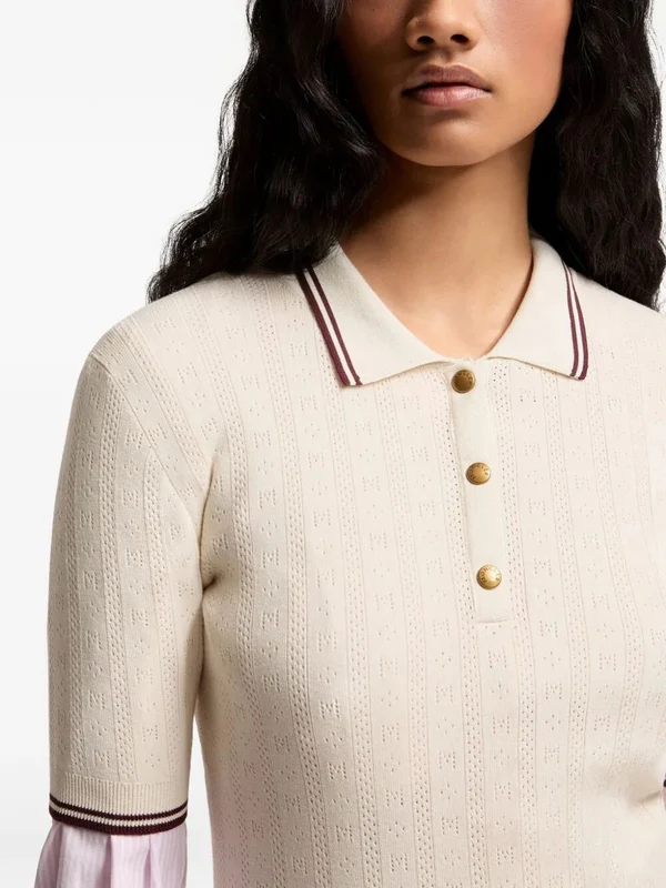 Moncler Ivory Polo Shirts - Image 5