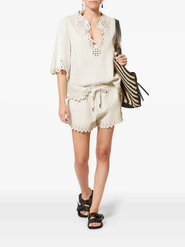 Isabel Marant Etoile Ivory Shorts - Image 2