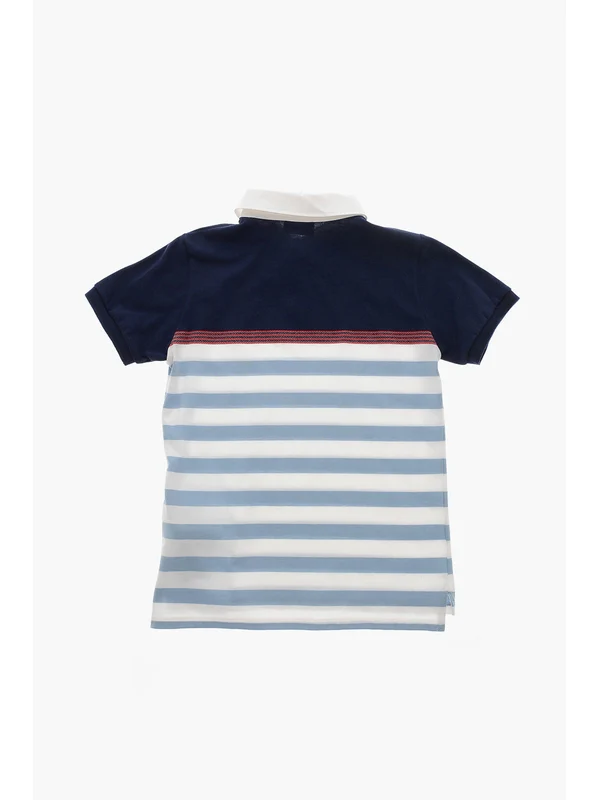 Gucci Blue Striped Polo Shirts - Image 4