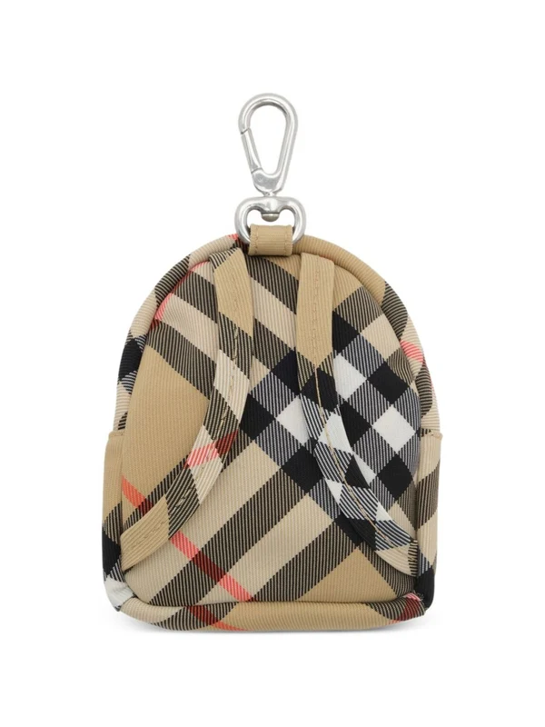 Burberry Beige Checked Keyrings - Image 2