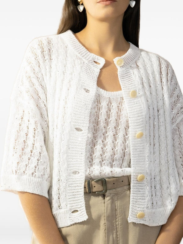 Brunello Cucinelli White Cardigans - Image 4