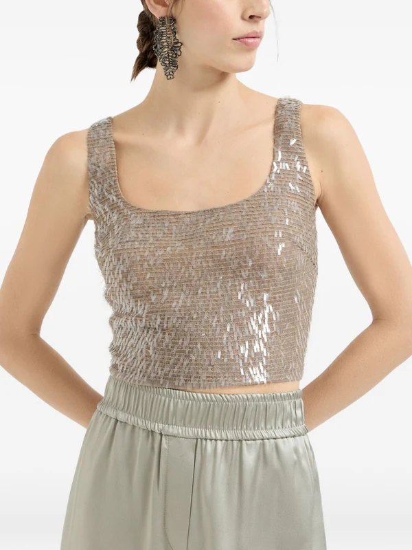 Brunello Cucinelli Beige Sleeveless - Image 3