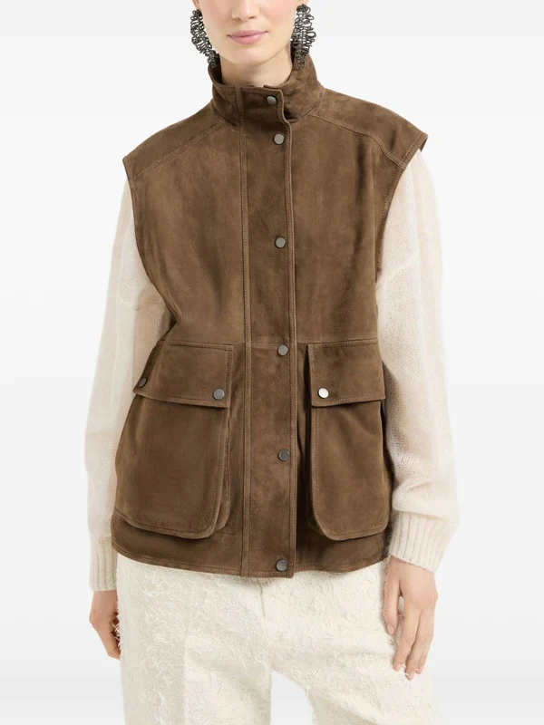 Brunello Cucinelli Brown Vests - Image 3