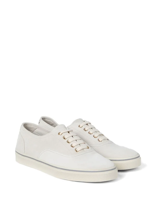 Brunello Cucinelli White Low Top Sneakers - Image 4