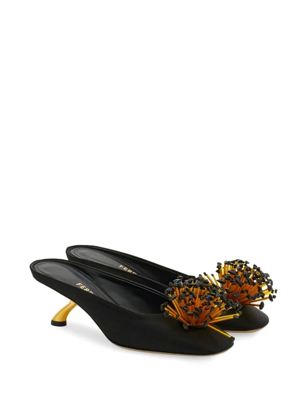 Ferragamo Black Sandal Heels - Image 2