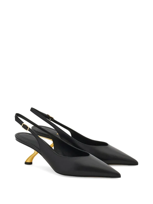 Ferragamo Black Slingback Heels - Image 2