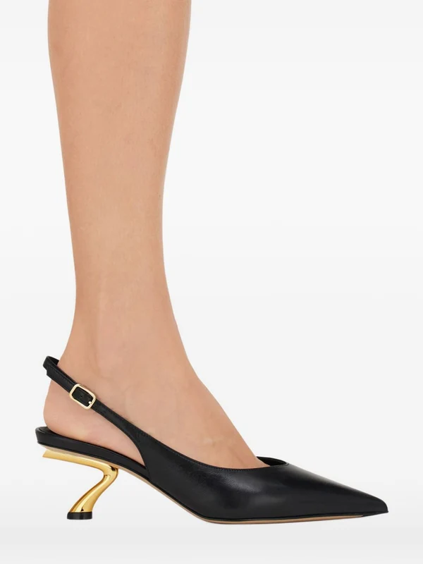 Ferragamo Black Slingback Heels - Image 5