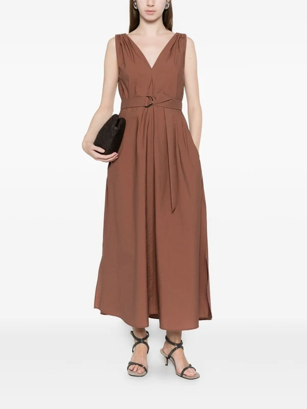 Brunello Cucinelli Brown Long Dress - Image 2