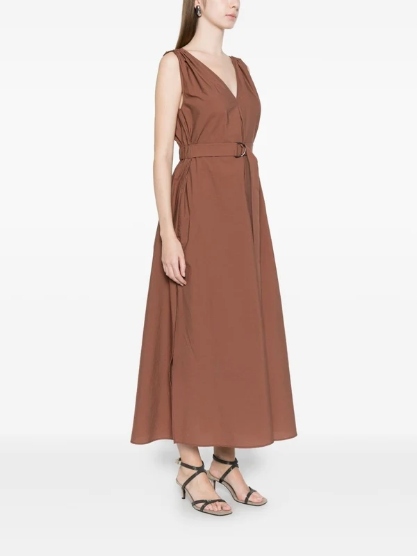 Brunello Cucinelli Brown Long Dress - Image 3