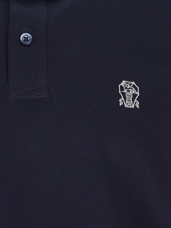 Brunello Cucinelli Navy Polo Shirts - Image 2